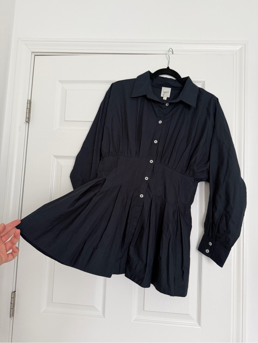 Maeve Navy Button-Front Tunic - Picture 2 of 6